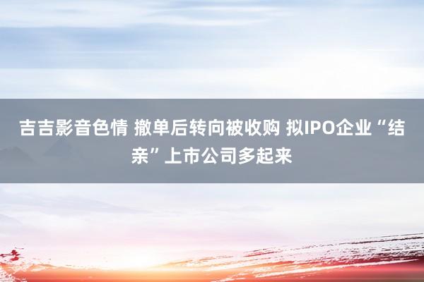 吉吉影音色情 撤单后转向被收购 拟IPO企业“结亲”上市公司多起来