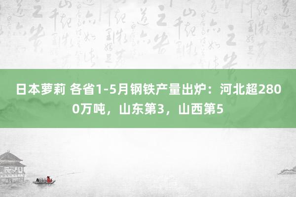 日本萝莉 各省1-5月钢铁产量出炉：河北超2800万吨，山东第3，山西第5