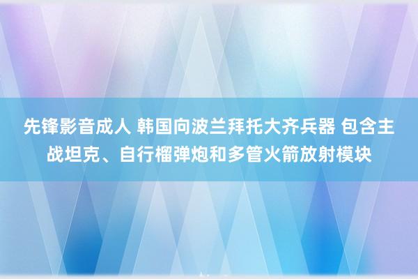 先锋影音成人 韩国向波兰拜托大齐兵器 包含主战坦克、自行榴弹炮和多管火箭放射模块