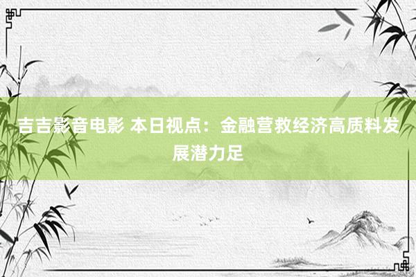 吉吉影音电影 本日视点：金融营救经济高质料发展潜力足