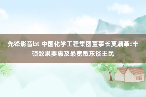 先锋影音bt 中国化学工程集团董事长莫鼎革:丰硕效果要惠及最宽敞东谈主民