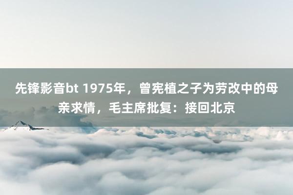 先锋影音bt 1975年，曾宪植之子为劳改中的母亲求情，毛主席批复：接回北京