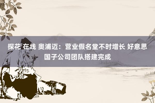 探花 在线 奥浦迈：营业假名堂不时增长 好意思国子公司团队搭建完成