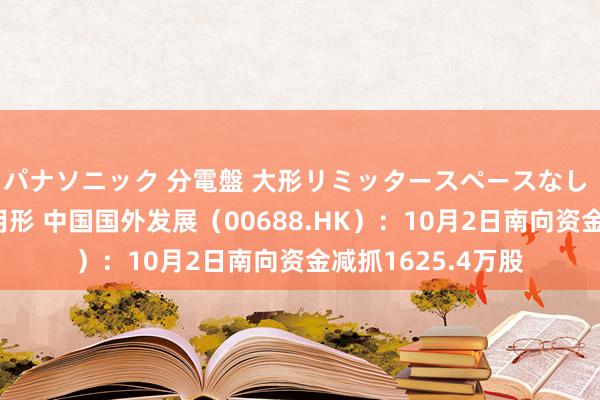 パナソニック 分電盤 大形リミッタースペースなし 露出・半埋込両用形 中国国外发展（00688.HK）：10月2日南向资金减抓1625.4万股