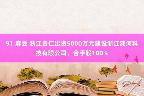 91 麻豆 浙江贵仁出资5000万元建设浙江溯河科技有限公司，合手股100%