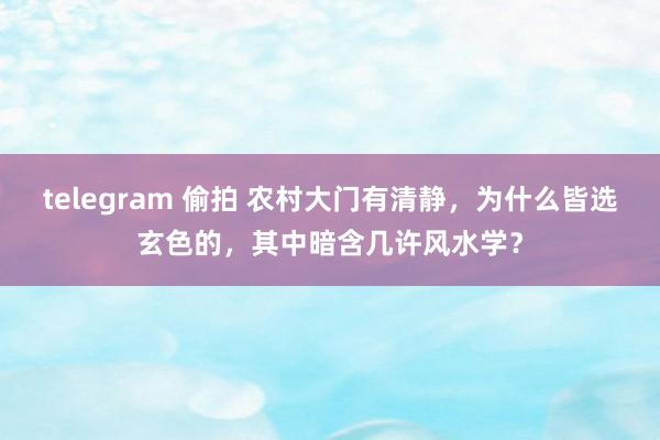 telegram 偷拍 农村大门有清静，为什么皆选玄色的，其中暗含几许风水学？