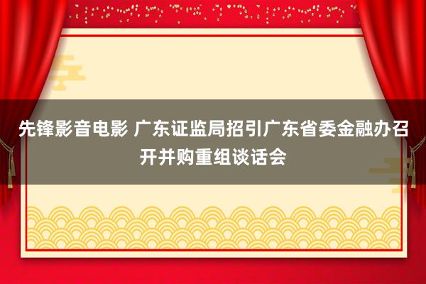 先锋影音电影 广东证监局招引广东省委金融办召开并购重组谈话会