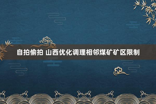 自拍偷拍 山西优化调理相邻煤矿矿区限制