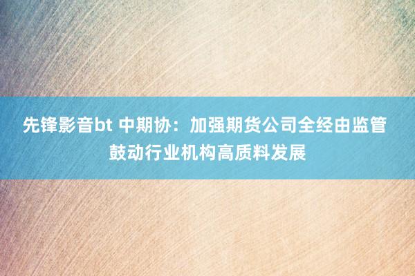 先锋影音bt 中期协：加强期货公司全经由监管 鼓动行业机构高质料发展