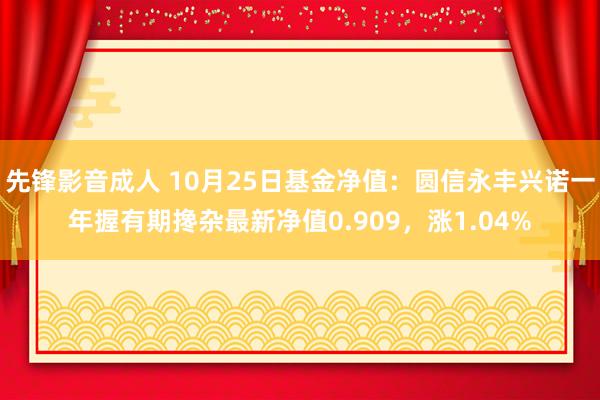 先锋影音成人 10月25日基金净值：圆信永丰兴诺一年握有期搀杂最新净值0.909，涨1.04%