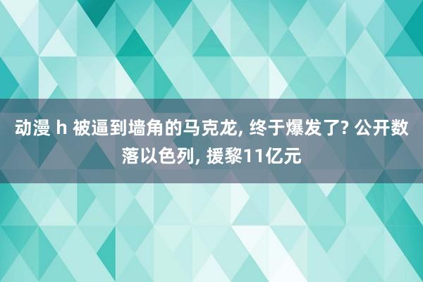 动漫 h 被逼到墙角的马克龙， 终于爆发了? 公开数落以色列， 援黎11亿元