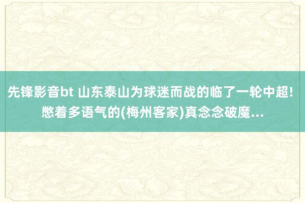 先锋影音bt 山东泰山为球迷而战的临了一轮中超! 憋着多语气的(梅州客家)真念念破魔...