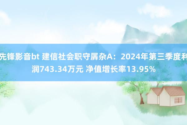 先锋影音bt 建信社会职守羼杂A：2024年第三季度利润743.34万元 净值增长率13.95%