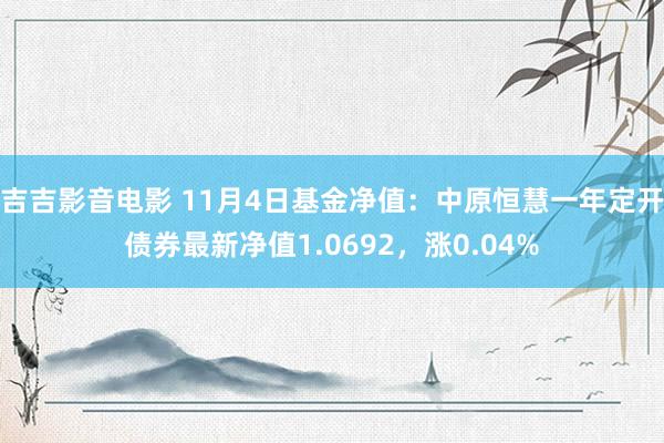 吉吉影音电影 11月4日基金净值：中原恒慧一年定开债券最新净值1.0692，涨0.04%