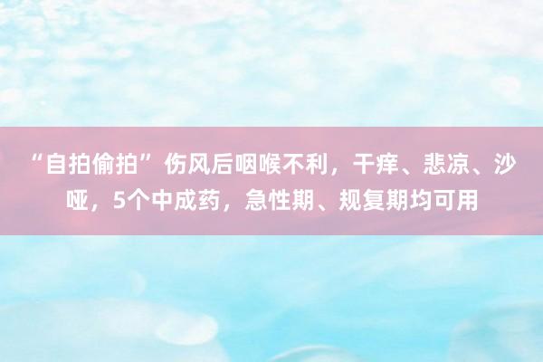 “自拍偷拍” 伤风后咽喉不利，干痒、悲凉、沙哑，5个中成药，急性期、规复期均可用