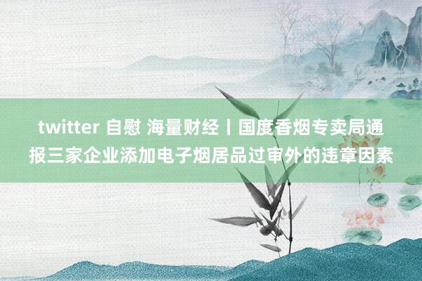 twitter 自慰 海量财经丨国度香烟专卖局通报三家企业添加电子烟居品过审外的违章因素