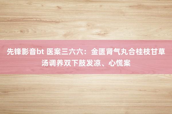 先锋影音bt 医案三六六：金匮肾气丸合桂枝甘草汤调养双下肢发凉、心慌案