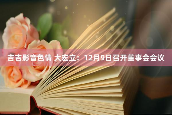 吉吉影音色情 大宏立：12月9日召开董事会会议